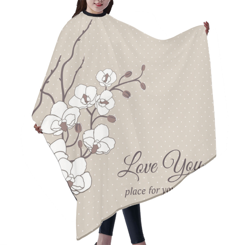 Personality  Floral Card With Orchids Hair Cutting Cape