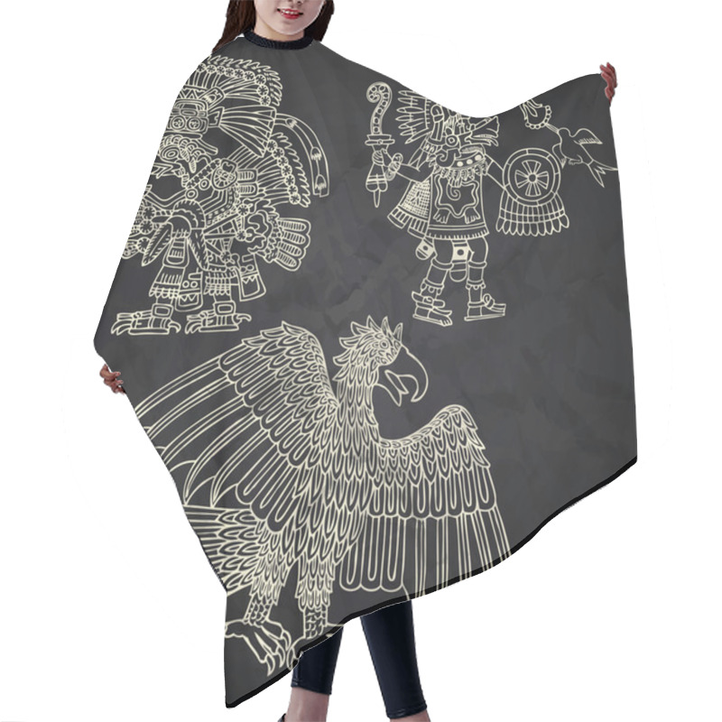 Personality  Mexico And Peru Native Art In Black And White Hair Cutting Cape