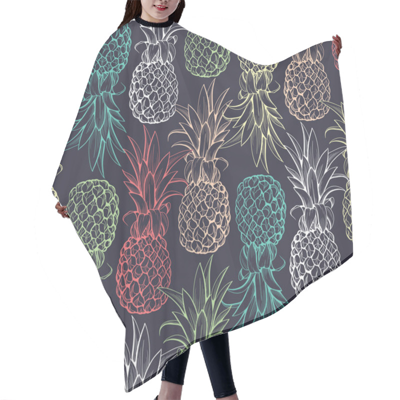 Personality  Pineapples Seamless Pattern Hair Cutting Cape