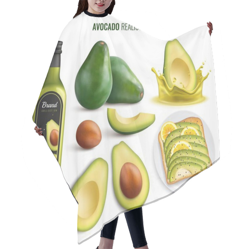 Personality  Avocado Realistic Set Hair Cutting Cape