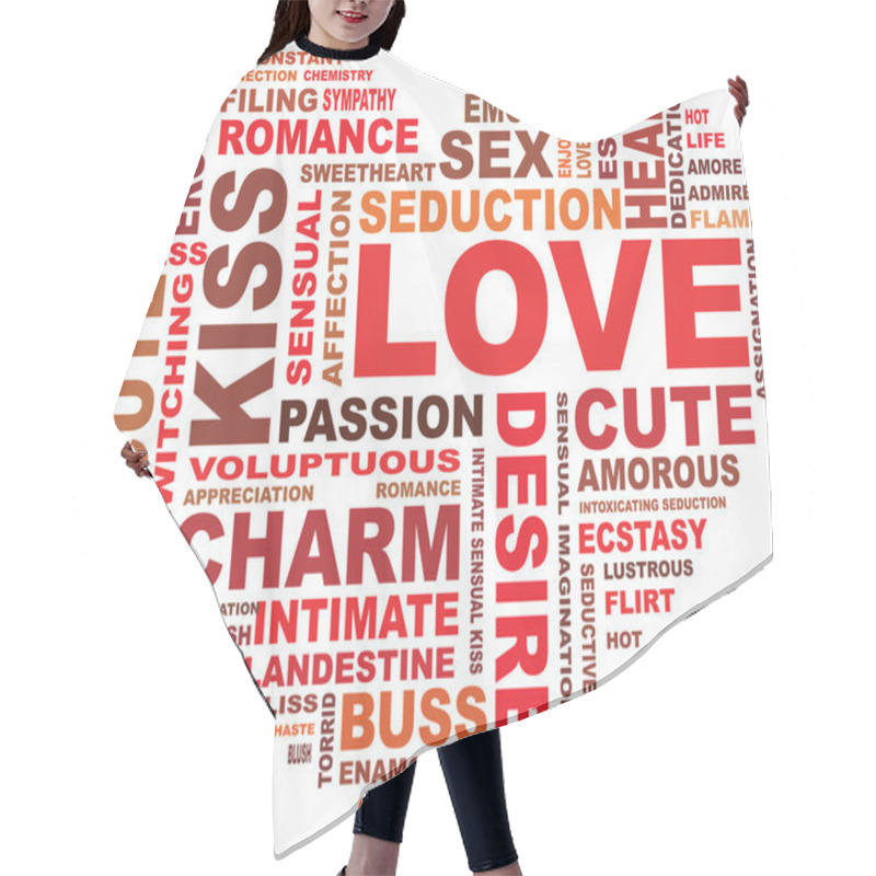 Personality  Heart Shape Text Hair Cutting Cape