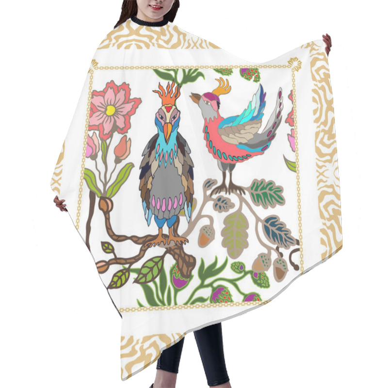 Personality  Seamless Kimono Pattern In Frame Hair Cutting Cape