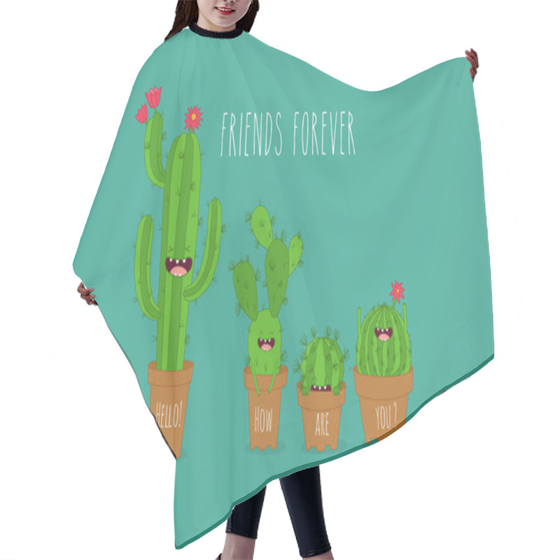 Personality  Funny Cactus Plants Hair Cutting Cape