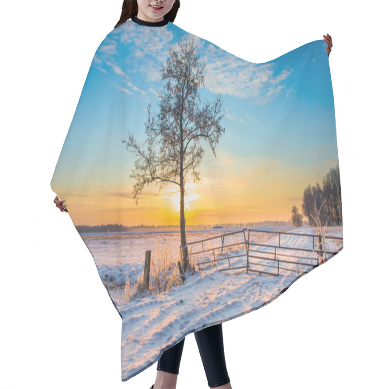 Personality  Winter Landscape Tree Hair Cutting Cape