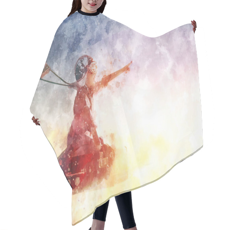 Personality  Dreams Of Travel. Illustration Hair Cutting Cape