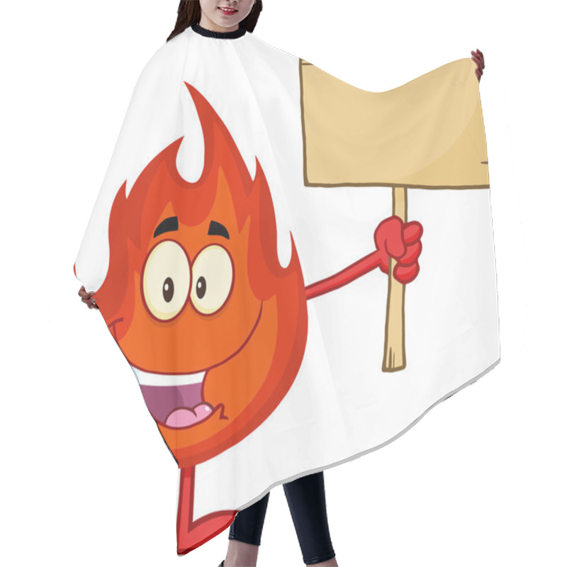 Personality  Fire Cartoon Mascot With Board Hair Cutting Cape