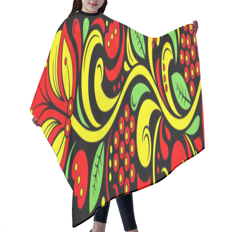 Personality  Seamless Pattern In Khokhloma Style Hair Cutting Cape