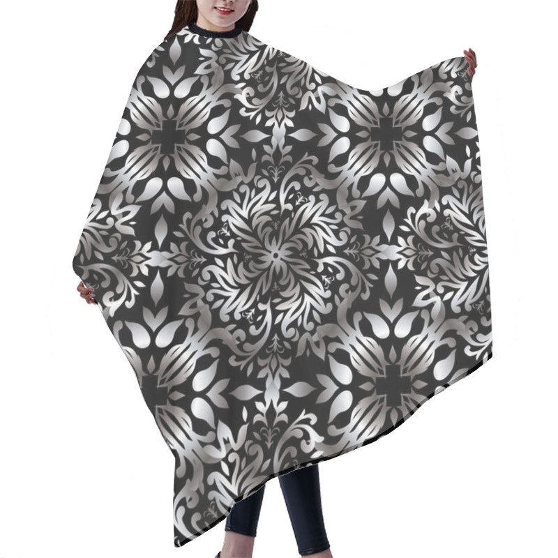 Personality  Abstract Floral Repeat Silver Hair Cutting Cape