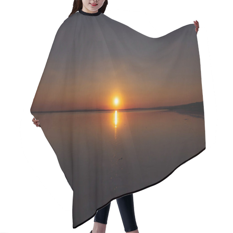 Personality  Sunset Or Sunrise Over The Lake. Sundown On The Horizon. Nature Background Photo. Quote Or Inspirational Texts Concept Photo. Hair Cutting Cape