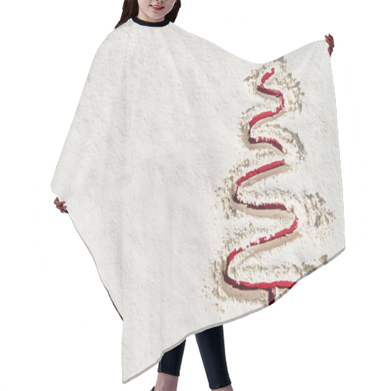 Personality  Christmas Background With Fresh Snow Texture. Image Taken From Above, Top View. Hair Cutting Cape