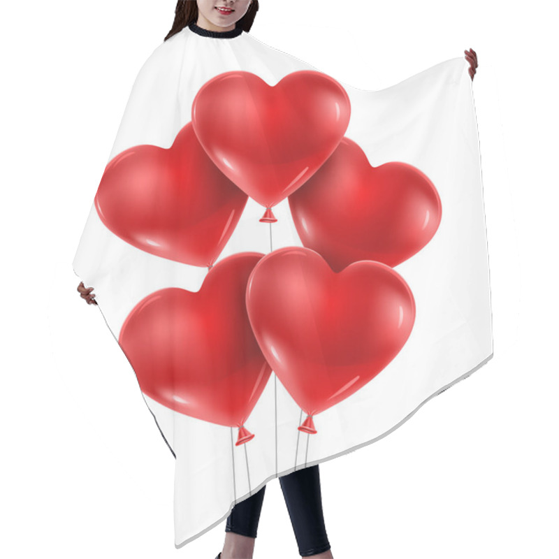 Personality  Red Heart Balloons Hair Cutting Cape