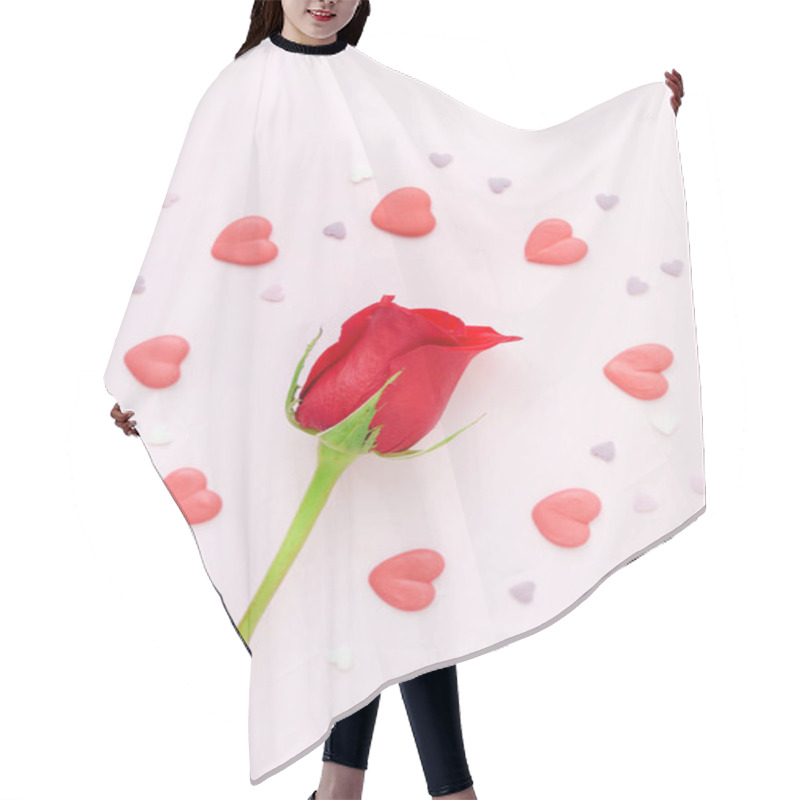 Personality  Fresh Red Rose Hair Cutting Cape