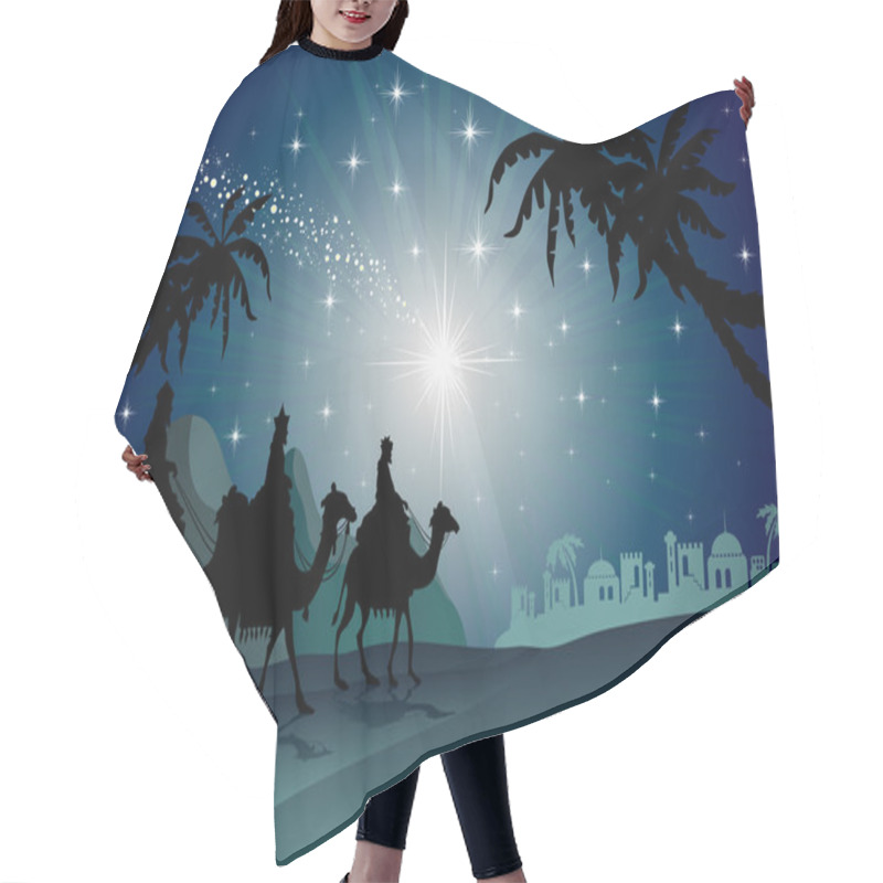 Personality  Magi Blue Silhouette Hair Cutting Cape