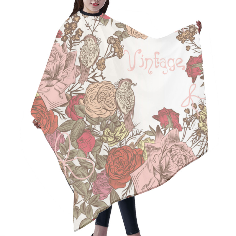 Personality  Fashion Floral Background With Flowers Hair Cutting Cape