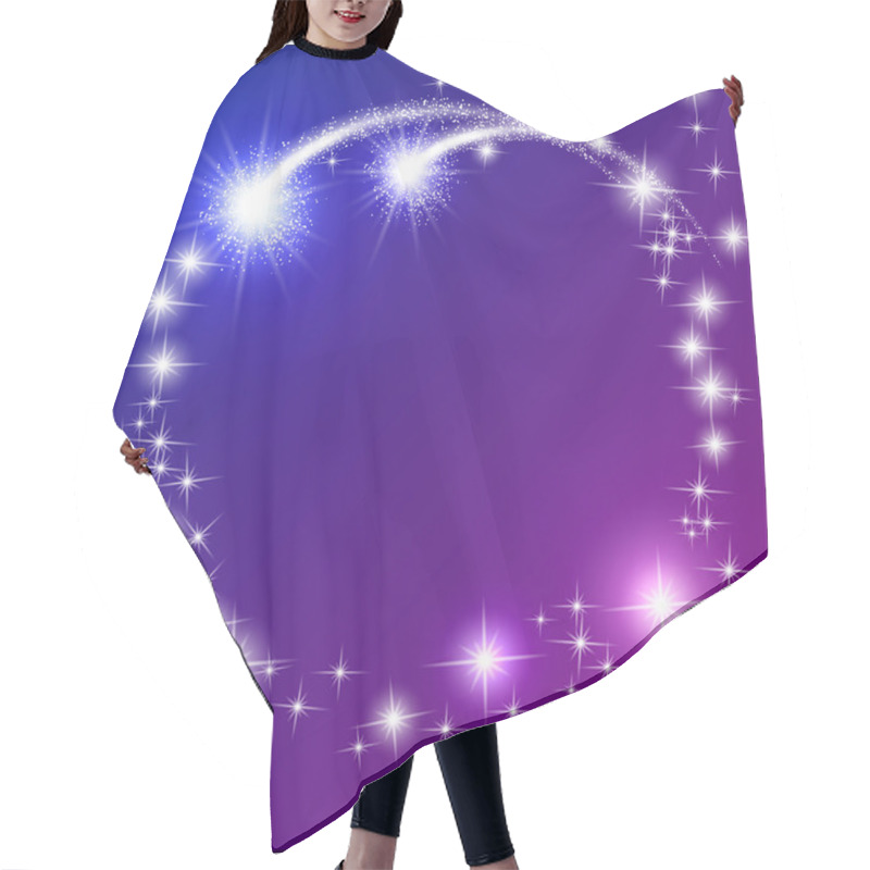 Personality  Glowing Blue Background With Sparkle Stars Hair Cutting Cape