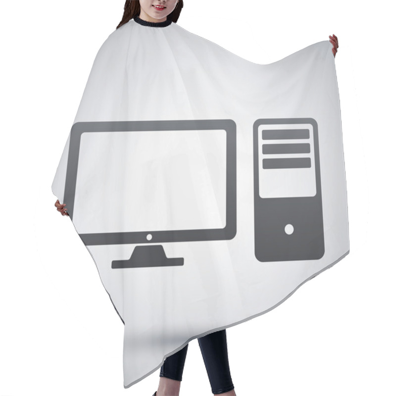 Personality  Vector Desktop Computer Icon Hair Cutting Cape