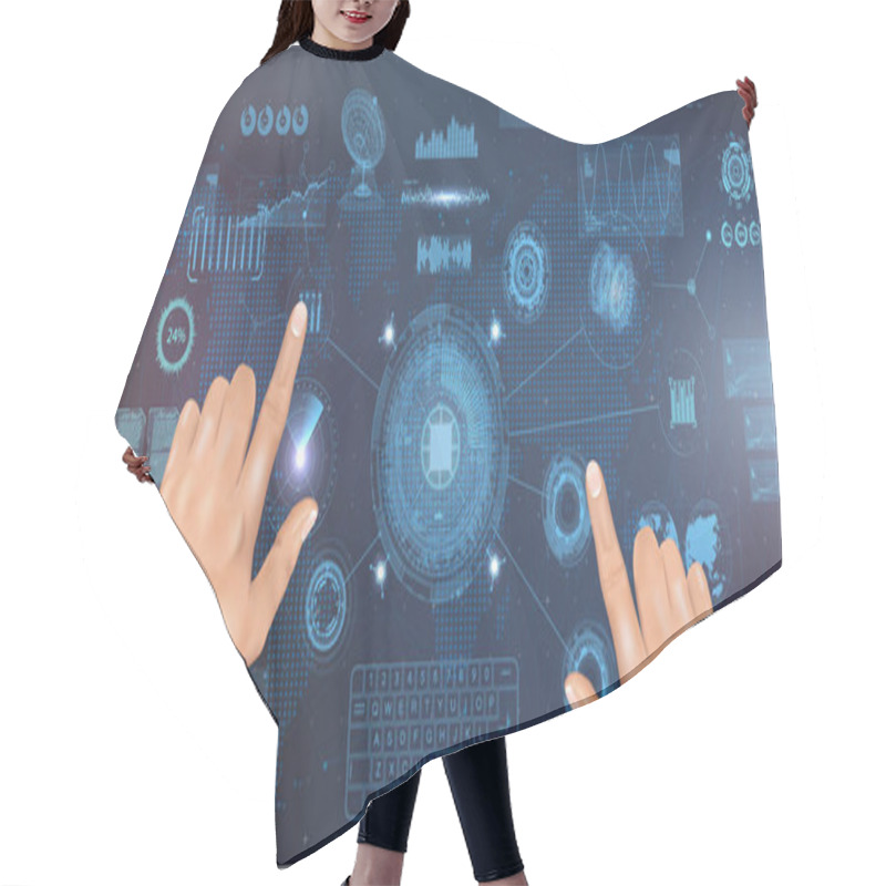 Personality  Futuristic Concept HUD, GUI Style Hair Cutting Cape