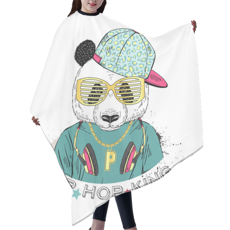 Personality  Panda Boy Dressed Up Hair Cutting Cape