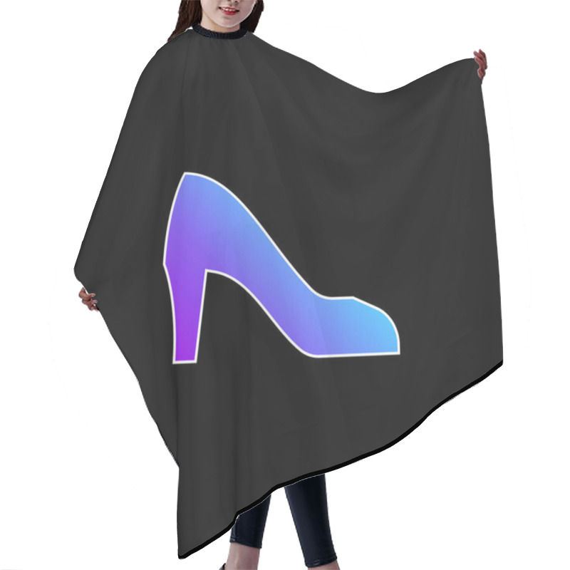 Personality  Bride Blue Gradient Vector Icon Hair Cutting Cape