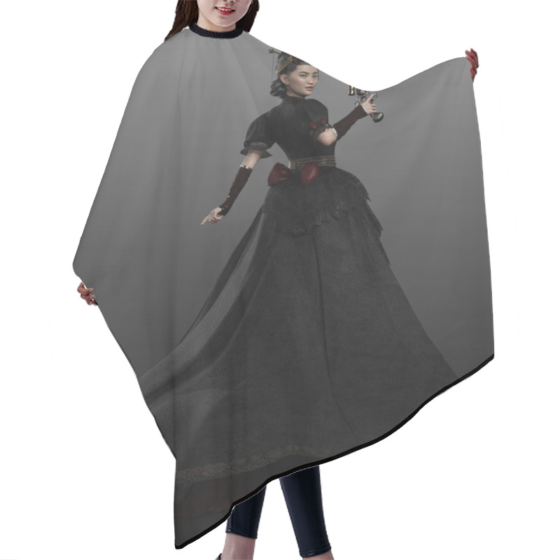 Personality  Asian POC Victorian Steampunk Woman Hair Cutting Cape