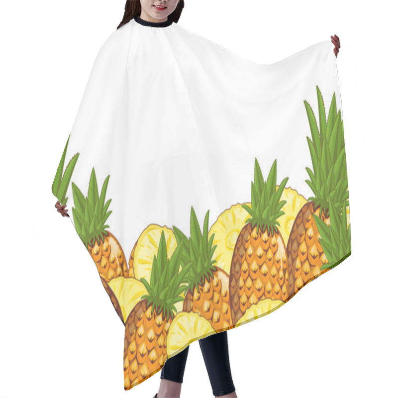 Personality  Pineapple Composition Isolated Hair Cutting Cape