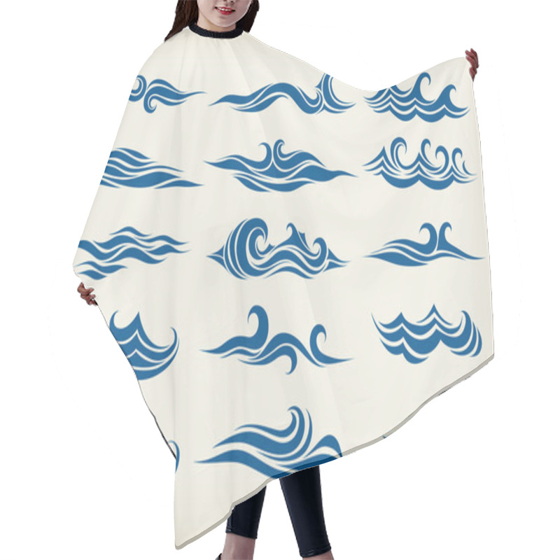 Personality  Set From Sea Waves Hair Cutting Cape