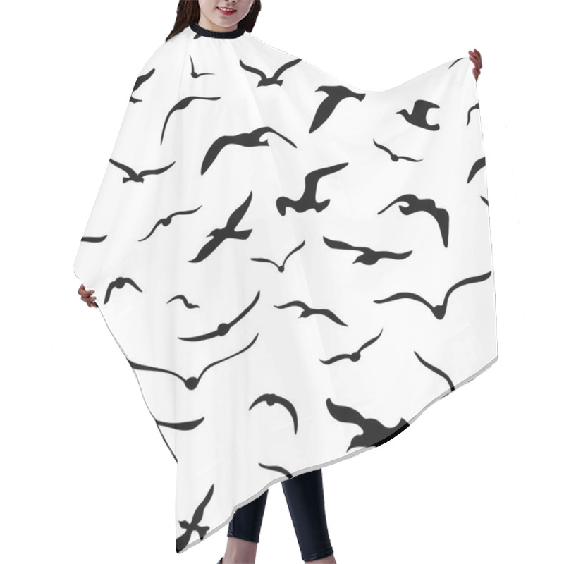 Personality  Seamless Seagulls Pattern.  Hair Cutting Cape