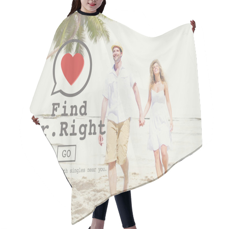 Personality  Romantic Couple On Beach Hair Cutting Cape