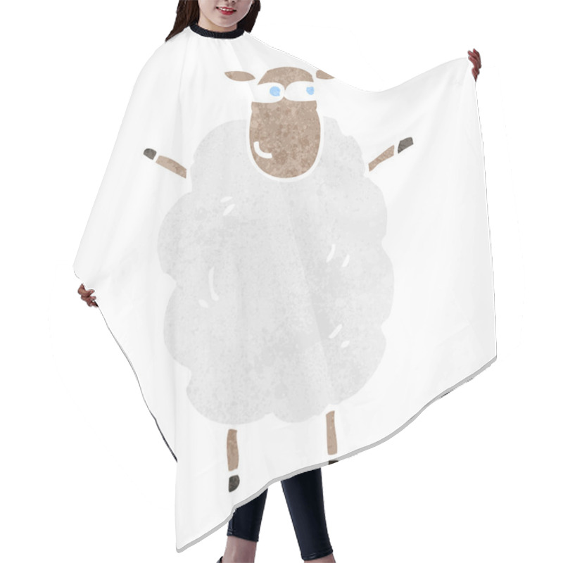 Personality  Retro Cartoon Sheep Hair Cutting Cape