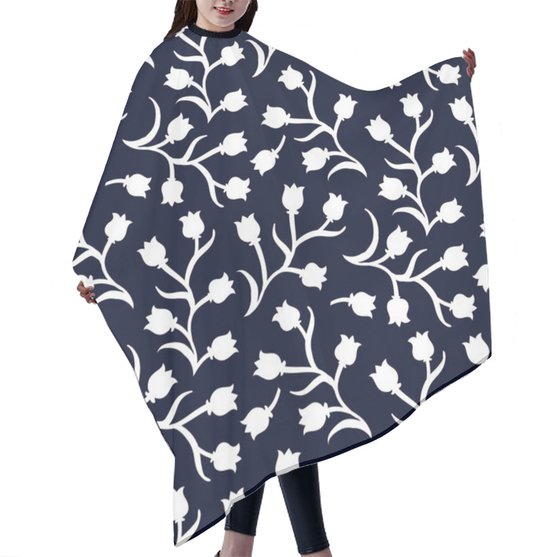 Personality  Ditsy Floral Pattern With Small White Tulips Hair Cutting Cape