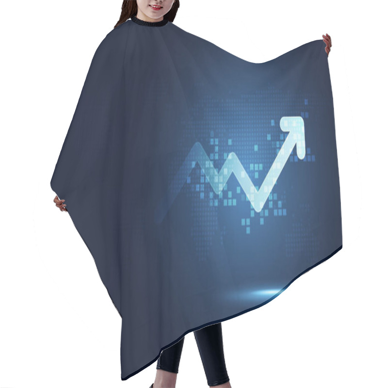 Personality  Futuristic Raise Arrow Chart Digital Transformation Abstract Technology Background. Big Data And Business Growth Currency Stock And Investment Economy . Vector Illustration Hair Cutting Cape