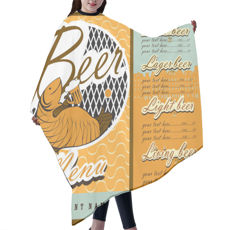 Personality  Beer Menu Design. Hair Cutting Cape