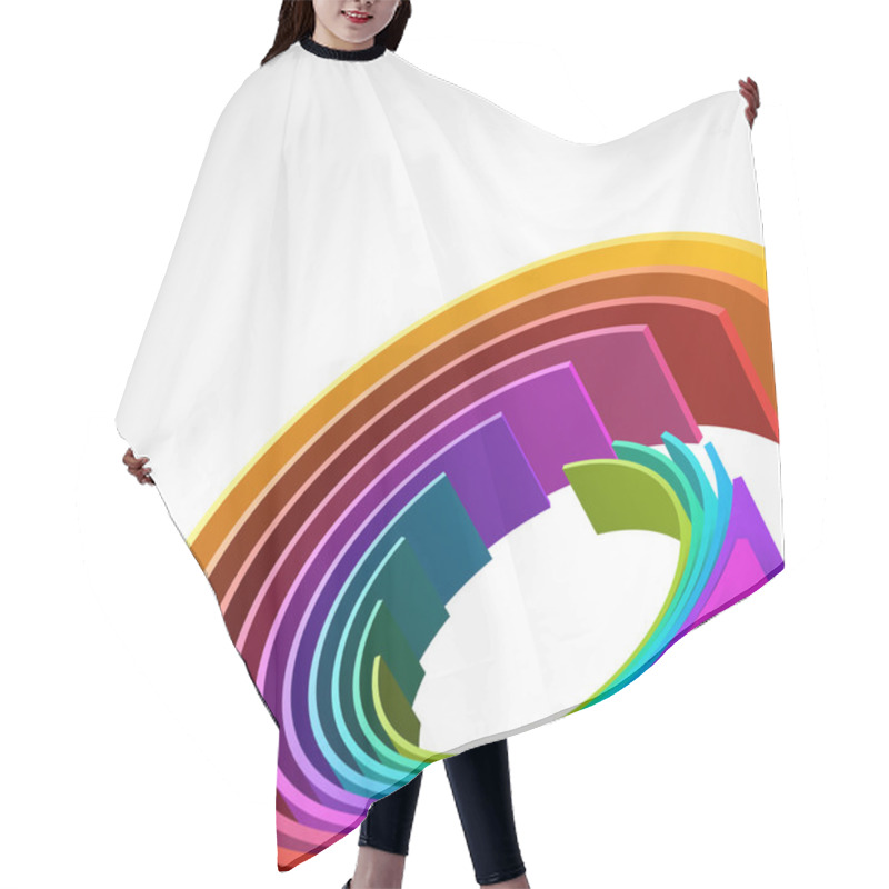 Personality  Abstract Retro 3d Circles Lines Hair Cutting Cape