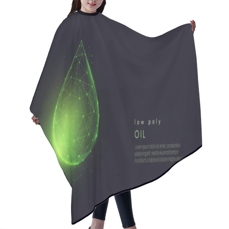 Personality  Abstract Low Poly Falling Green Oil Drop. Hair Cutting Cape