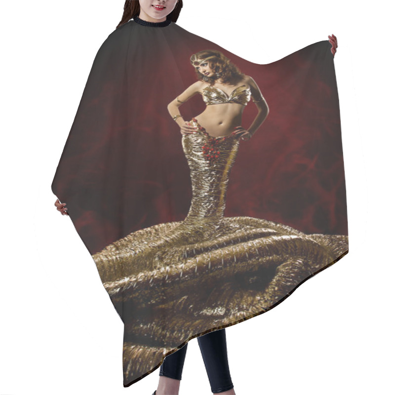 Personality  Beautiful Woman In Fantasy Dress. Snake Fashion Dress Stylish Hair Cutting Cape