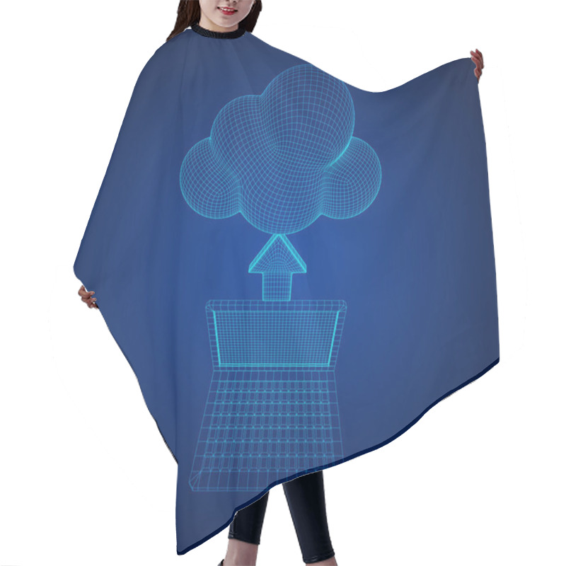 Personality  Concept Of Cloud Computing Technology With Laptop Hair Cutting Cape