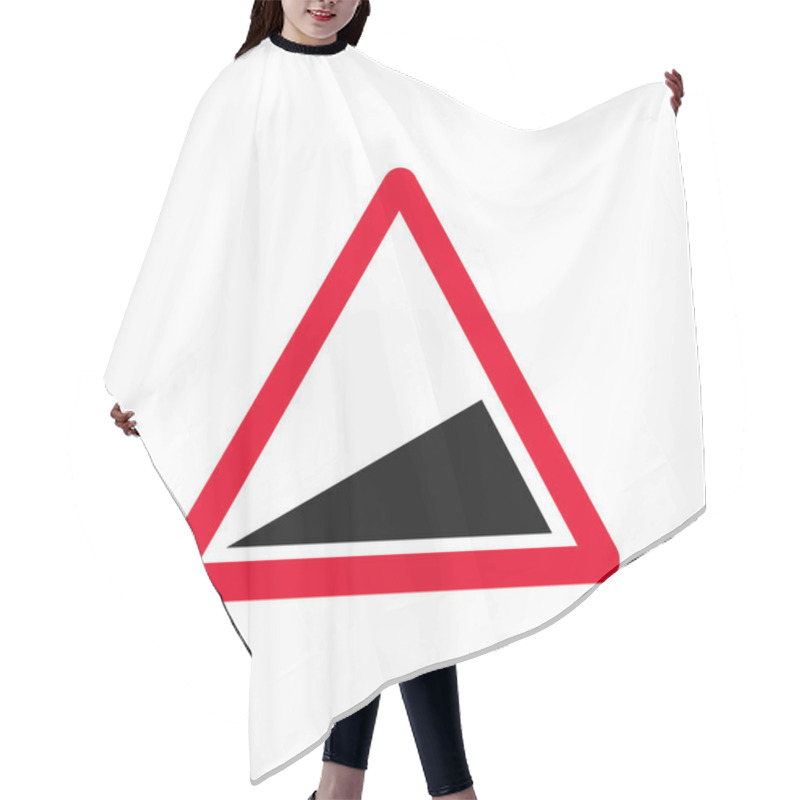 Personality  Steep Incline Road Ahead Traffic Sign Hair Cutting Cape