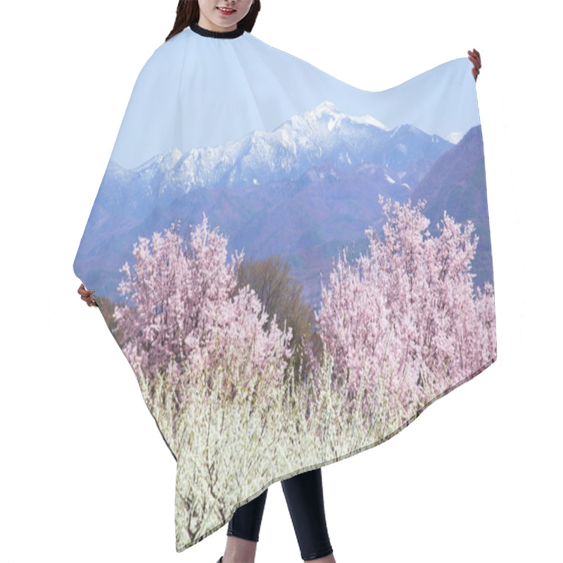 Personality  Cherry Tree And Mountain Hair Cutting Cape