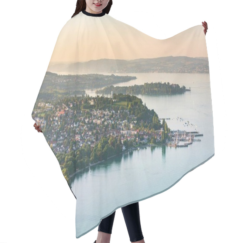 Personality  Aerial View, Lake Berlingen, Konstanz, Baden-Wrttemberg, Germany, Europe  Hair Cutting Cape