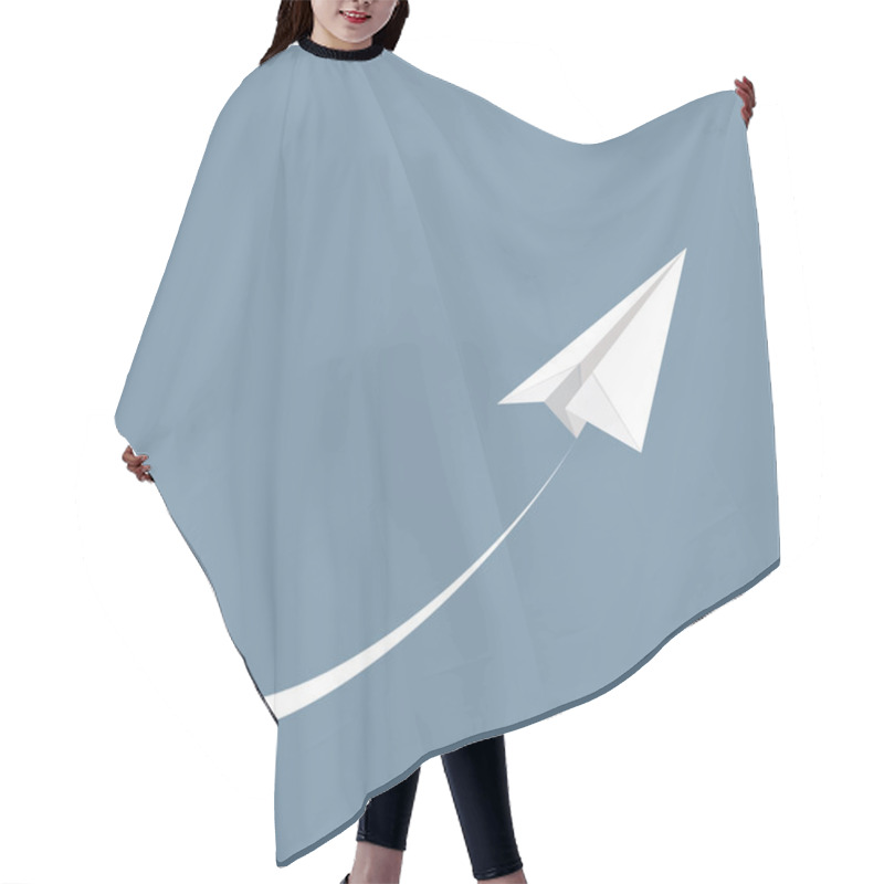 Personality  Vector Illustration Of White Paper Airplane Hair Cutting Cape