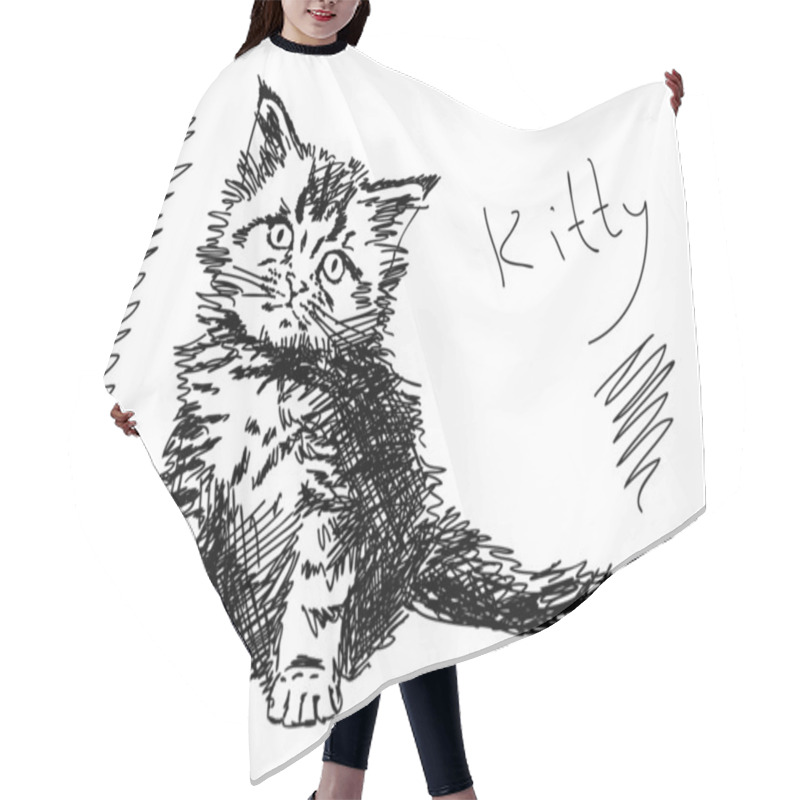 Personality  Hand Drawn Cat Hair Cutting Cape