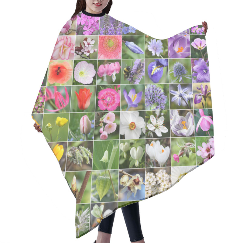 Personality  Spring Flower Collage Hair Cutting Cape