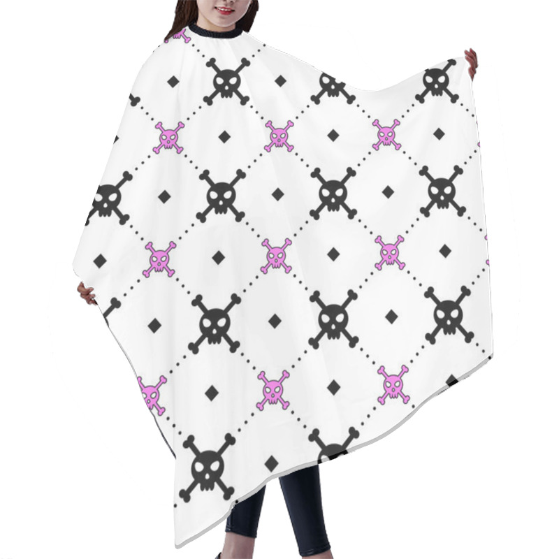 Personality  Girly Skull And Bones Pattern Hair Cutting Cape