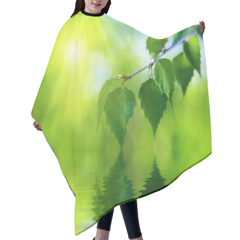 Personality  Leaves Of Birch And Water Hair Cutting Cape