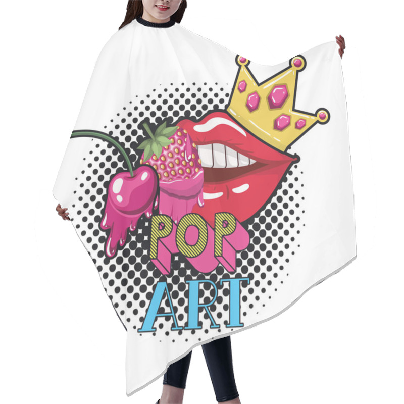 Personality  Female Mouth Dripping With Fruits Hair Cutting Cape