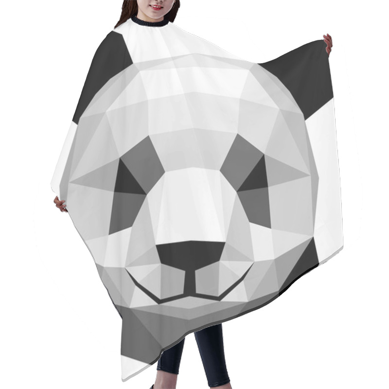 Personality   Geometric Image Of A Panda. RGB Hair Cutting Cape