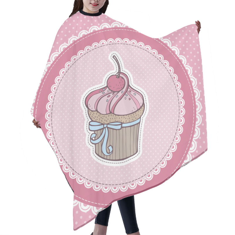 Personality  Sweet Cupcake With Polka Dots Hair Cutting Cape