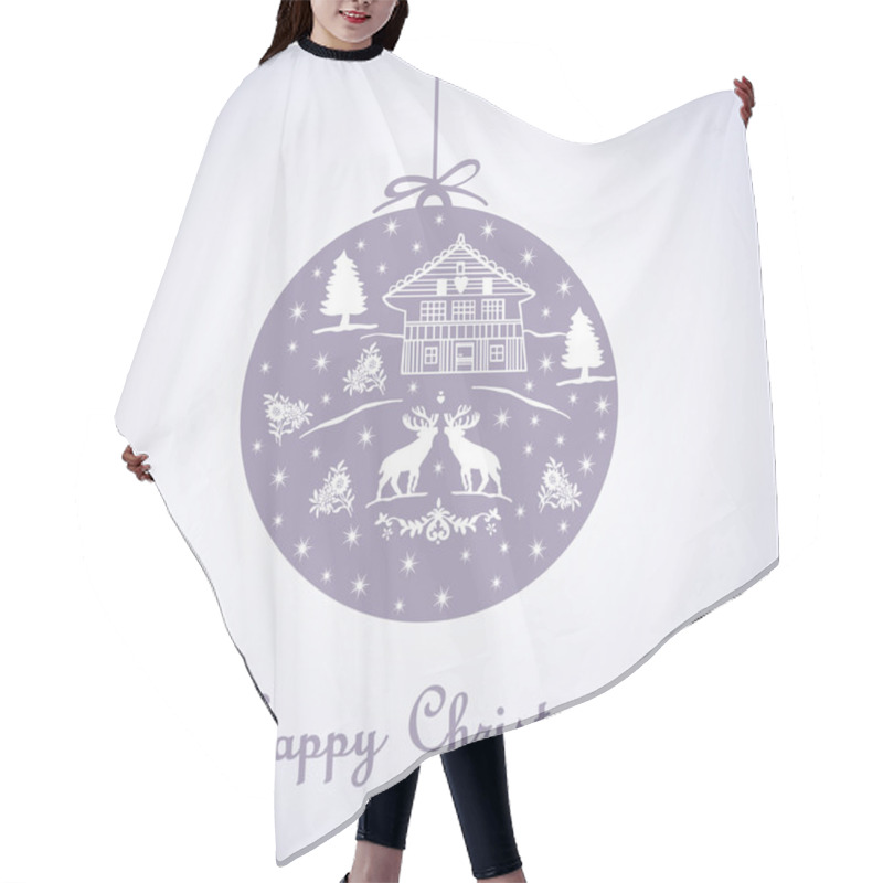 Personality  Card With Christmas Motifs Tyrolean Hair Cutting Cape