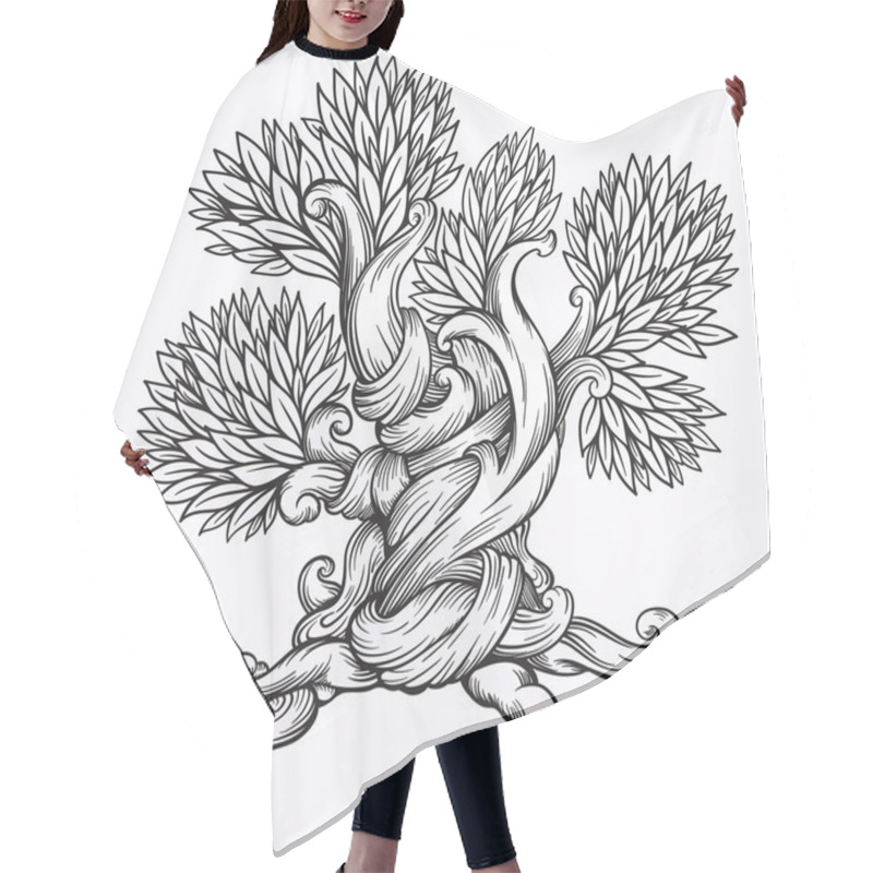 Personality  Tree Of Life. Vector Illustration Hair Cutting Cape