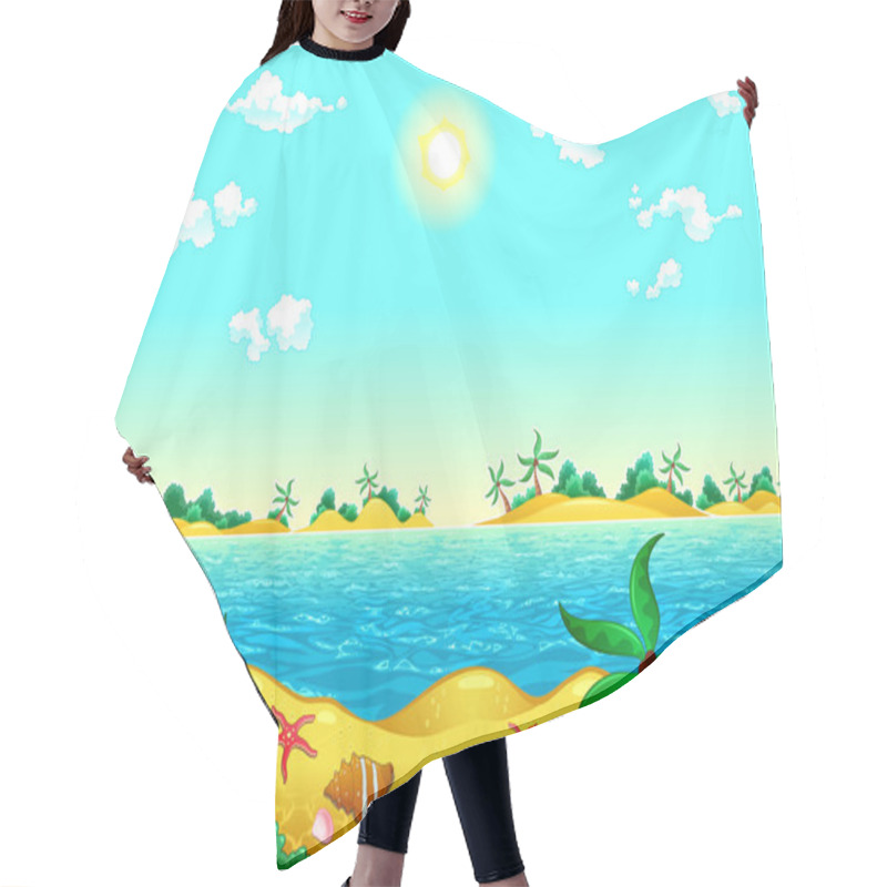 Personality  Seashore And Ocean. Hair Cutting Cape